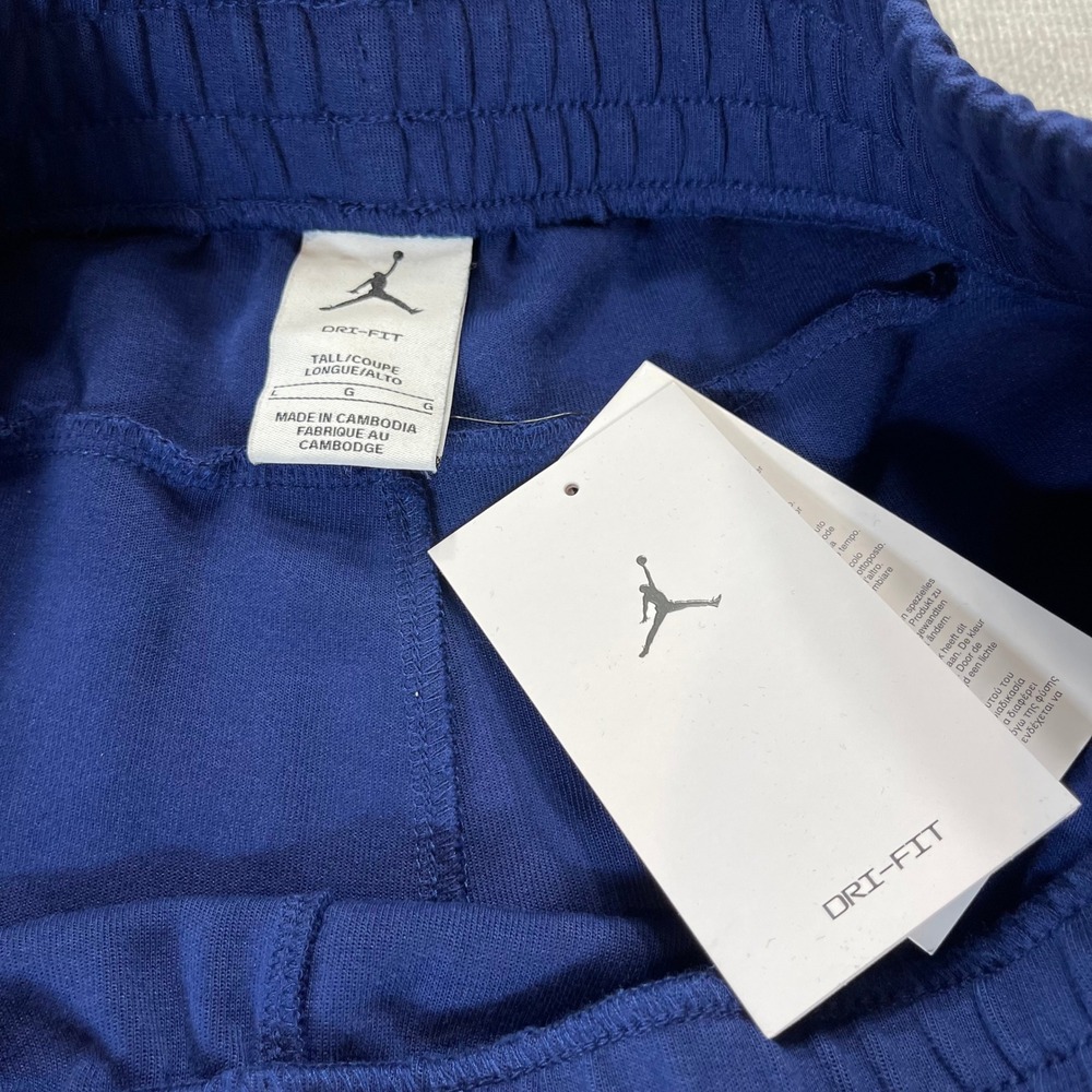 Jordan Sport Dri-FIT Mens Fleece Pants Navy Blue Wide Leg L-Tall HQ8692-492 NEW - Picture 2 of 10